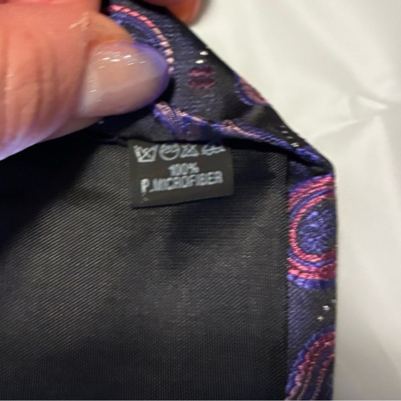 2/$35 Armarachi Paisley Satin Galaxy Purple Neck Tie Classy Retro Formal Flare - Picture 4 of 6